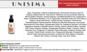 Crema antiarrugas Nezeni Cosmetics +50. Análisis INCI revela ingredientes buenos y a evitar. ¡Lee las opiniones!