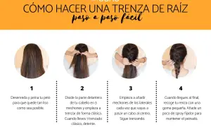Tutorial paso a paso para hacer una trenza de raíz fácil. Muestra cómo desenredar, dividir y trenzar el cabello.