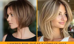Dos estilos de bob texturizado: uno castaño con capas sutiles y otro rubio con flequillo desfilado.