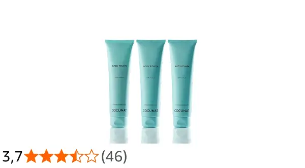 Tres tubos de crema "Body Power" de Cocunat, con ingredientes como cafeína y ácido hialurónico, ideales para un "cocunat smart burn".
