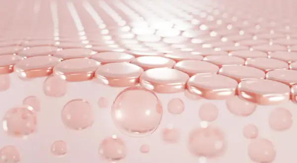 Capas de piel con gotas de colágeno hidrolizado para que sirve, promoviendo elasticidad y firmeza.