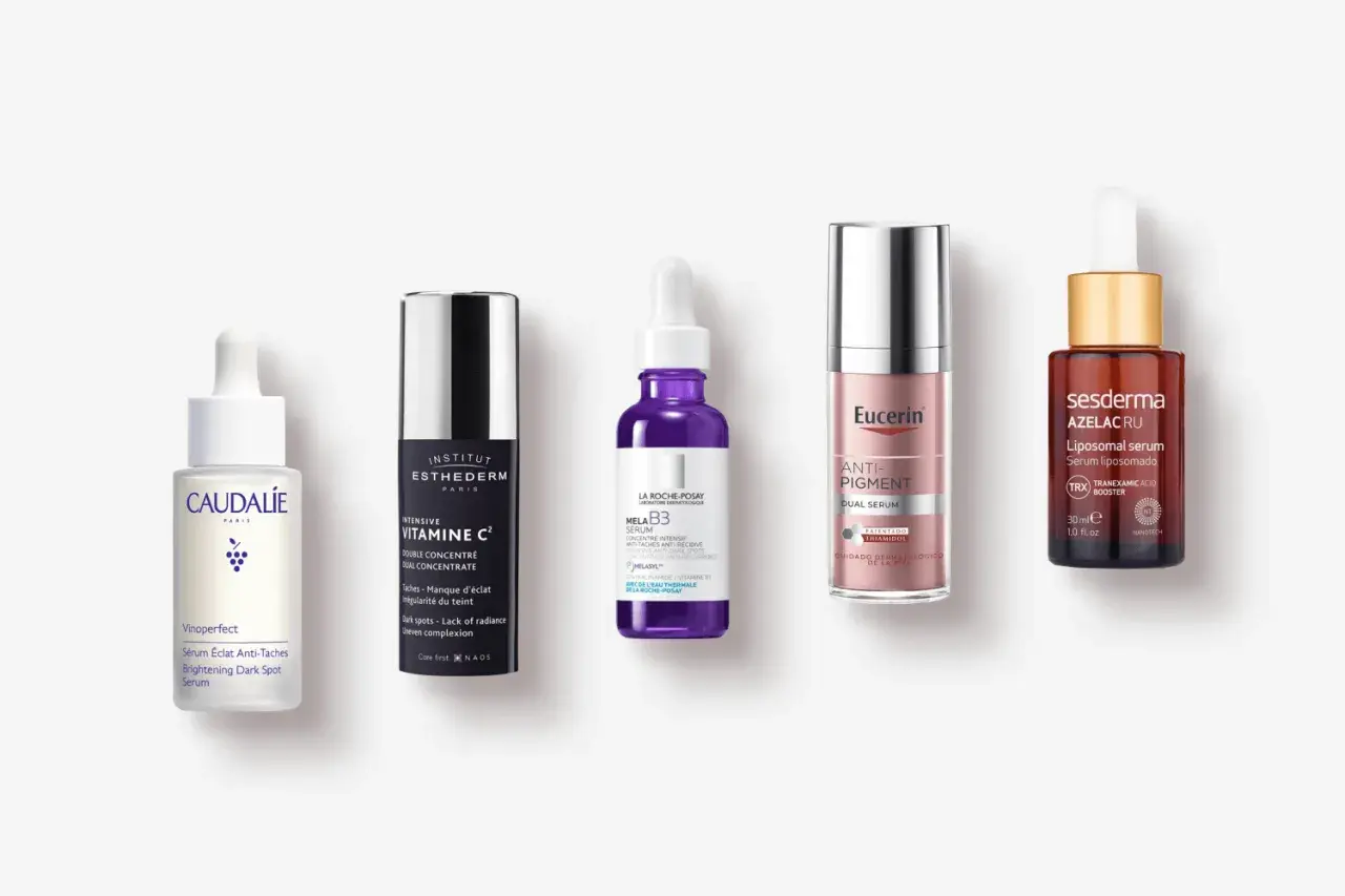 Comparativa de serums: Caudalie, Esthederm, La Roche-Posay, Eucerin y Sesderma. Opiniones sobre sus fórmulas para manchas y luminosidad.