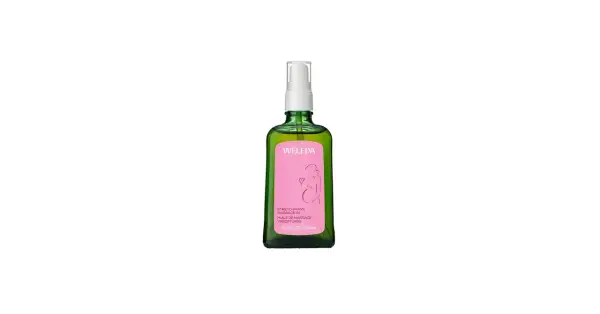Aceite de masaje Weleda para estrías, ideal para el embarazo. Muchas opiniones positivas avalan su eficacia.