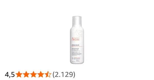 Crema Avène XeraCalm A.D. con 4,5 estrellas de valoración. Opiniones positivas para pieles secas.