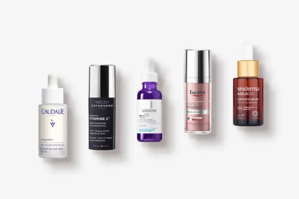 Comparativa de serums: Caudalie, Esthederm, La Roche-Posay, Eucerin y Sesderma. Opiniones sobre sus fórmulas para manchas y luminosidad.